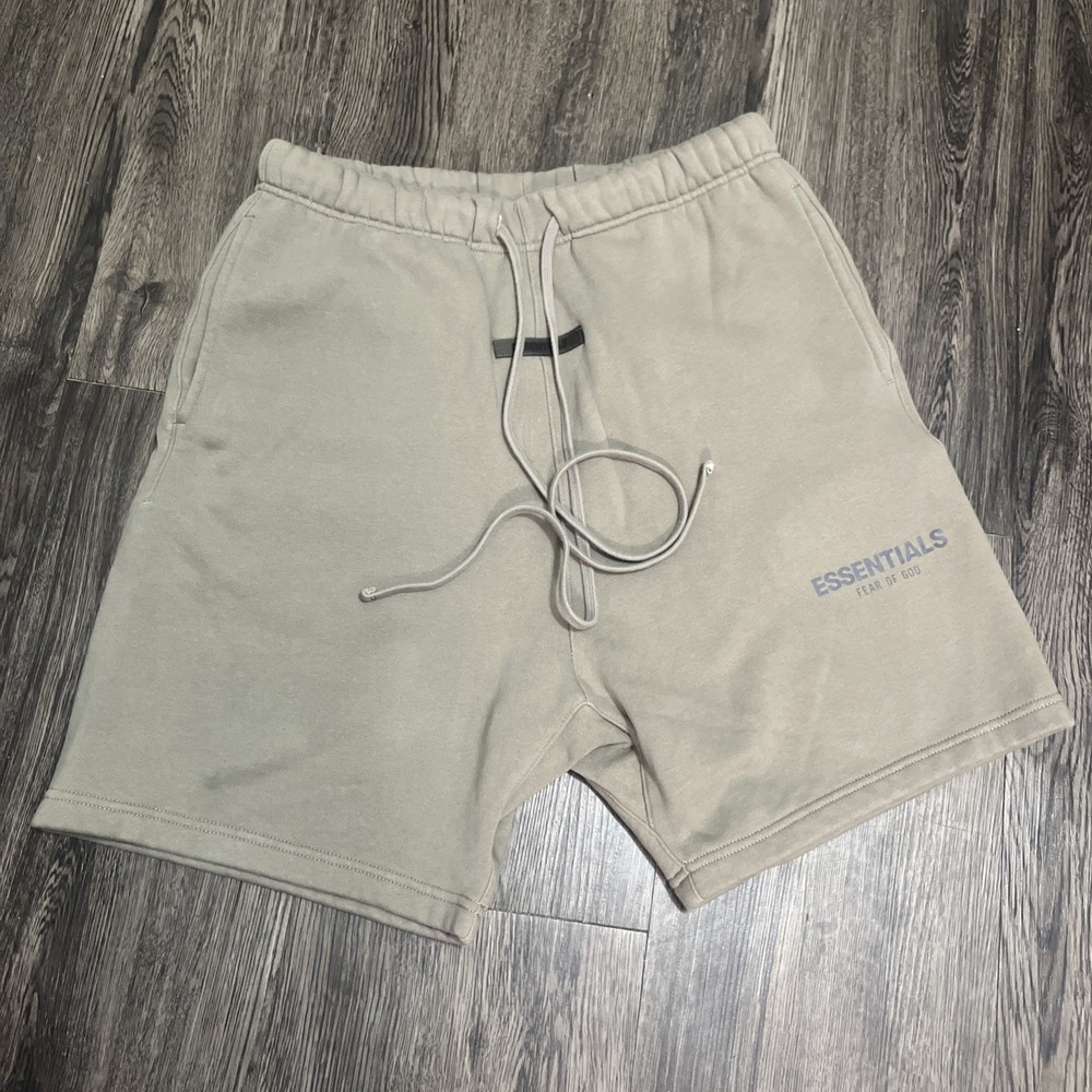 Essentials Fear of God FoG Sweat Shorts Sz  M Beige Baggie Cotton Drop Crotch